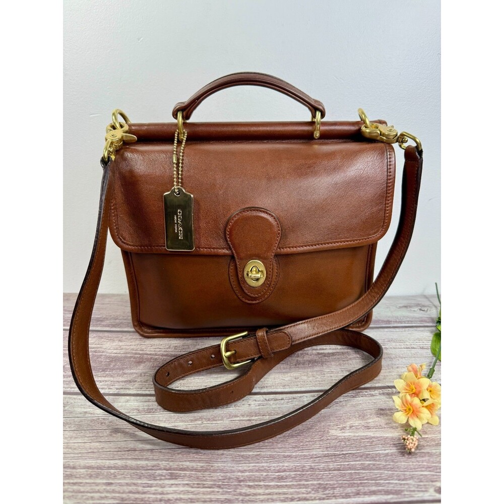 SOLD***COACH Willis #9927 Brown Leather Crossbody HandBag Beautiful Condition - Picture 3 of 17